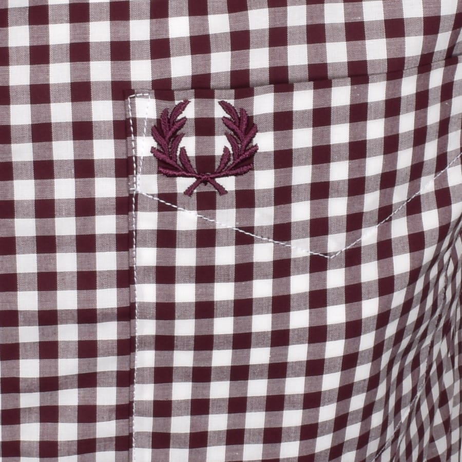 Alternative Image for ProductFred Perry Gingham Short Sleeved Shirt Burgundy3